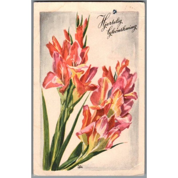 Illa - Hjertelig Lyknskning - Stender Serie 1400 - Brugt