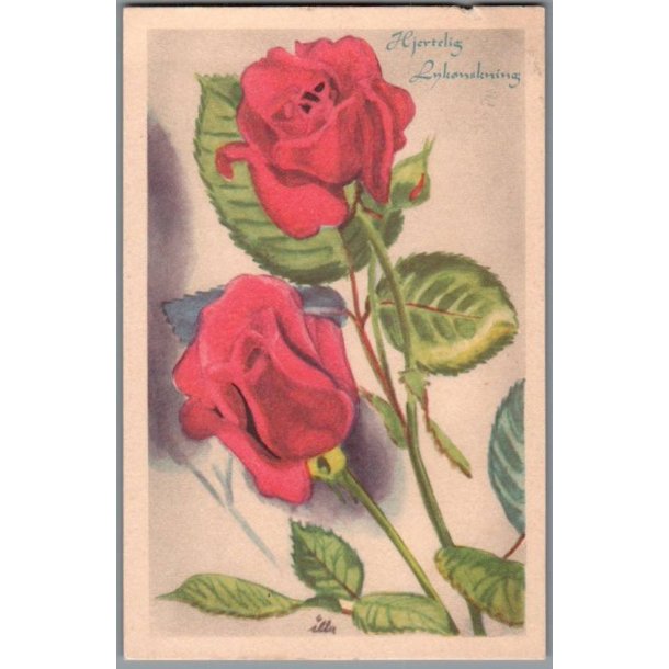 Illa - Hjertelig Lyknskning - Stender Serie 1400 - Brugt