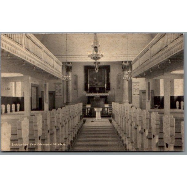 Interi�r fra Skagen Kirke - Postkort - Ubrugt