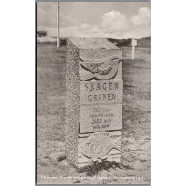Skagen - Danmarks nordligske Kilometersten - Postkort - Ubrugt