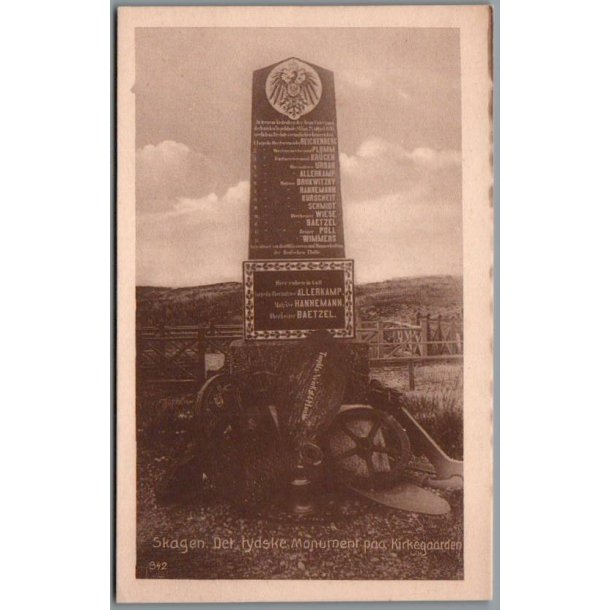 Skagen - Den tyske Monument paa Kirkegaarden - Postkort - Ubrugt
