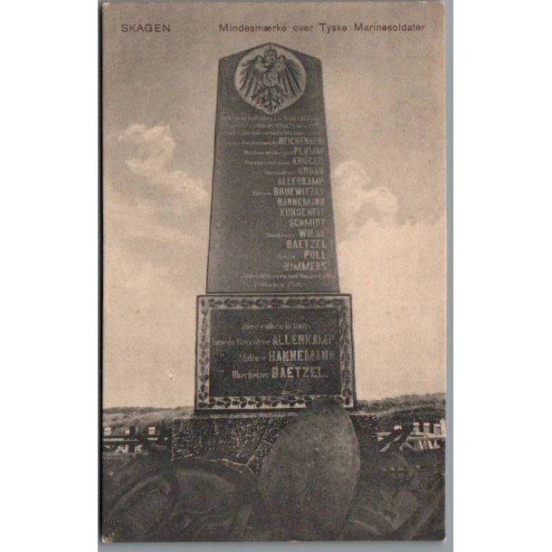 Skagen - Mindesm�rke over Tyske Marinesoldater - Postkort - Ubrugt