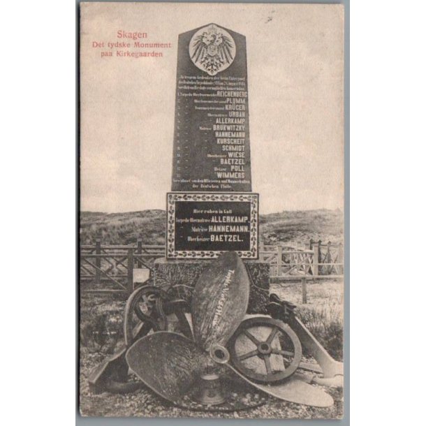 Skagen - Den tyske Monument paa Kirkegaarden - Postkort - Brugt