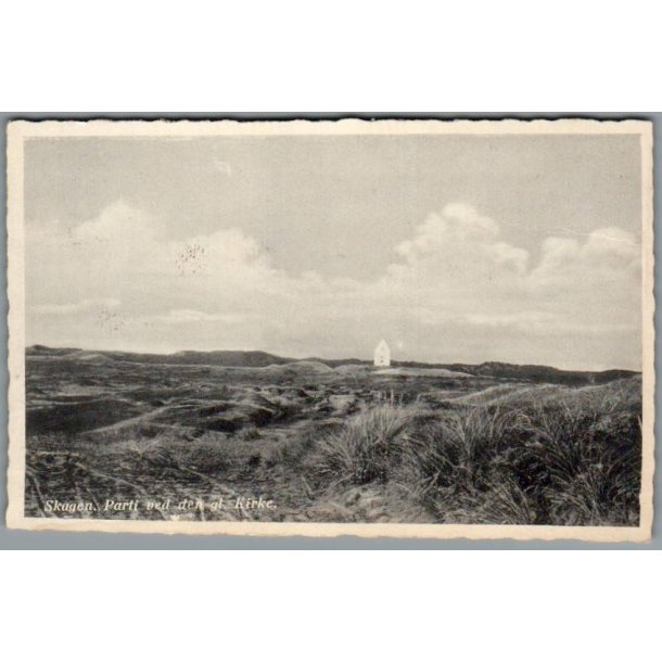 Skagen - Parti ved den gl. Kirke - Postkort - Brugt