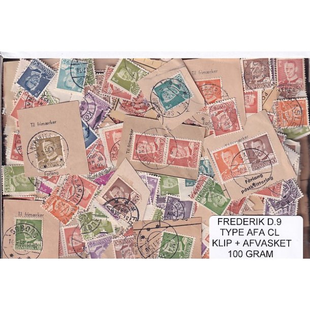 Danmark 100 g. Frederik d. 9 - Type CL - Klip og Afvasket