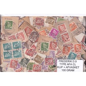Danmark 100 g. Frederik d. 9 - Type CL - Klip og Afvasket