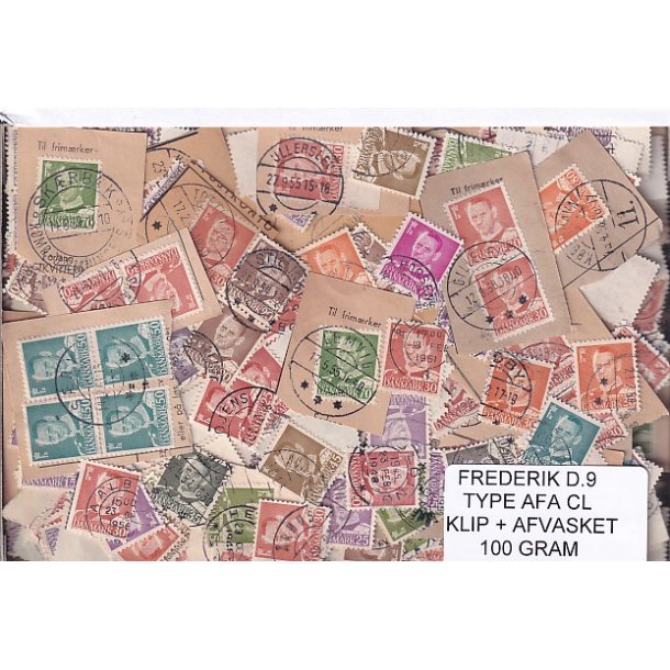 Danmark 100 g. Frederik d. 9 - Type CL - Klip og Afvasket