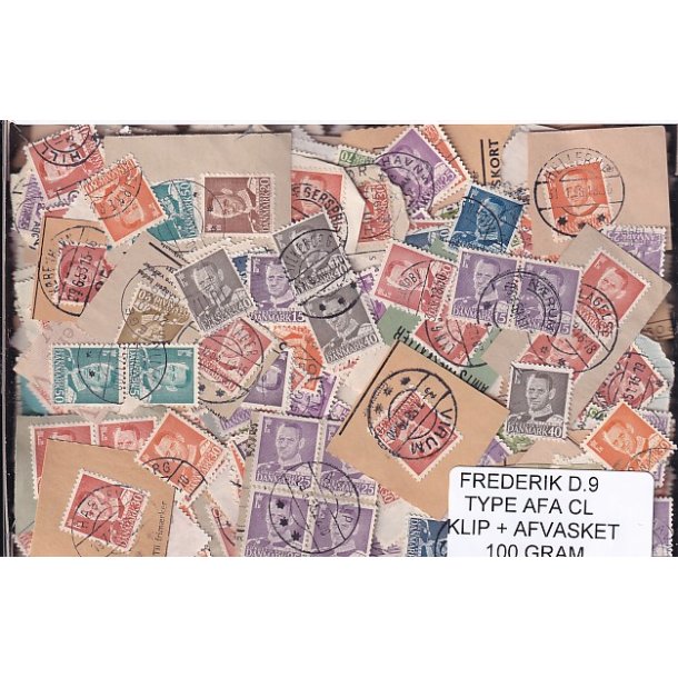 Danmark 100 g. Frederik d. 9 - Type CL - Klip og Afvasket