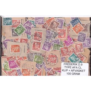 Danmark 100 g. Frederik d. 9 - Type CL - Klip og Afvasket