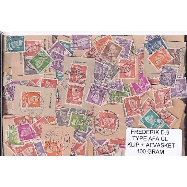 Danmark 100 g. Frederik d. 9 - Type CL - Klip og Afvasket