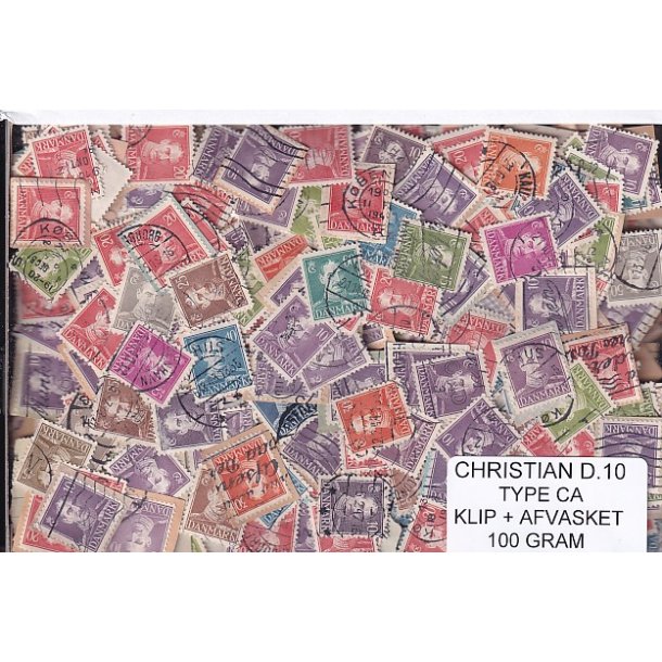 Danmark 100 g. Christian d. 10 - Type CA - Klip og Afvasket