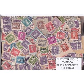 Danmark 100 g. Christian d. 10 - Type CA - Klip og Afvasket