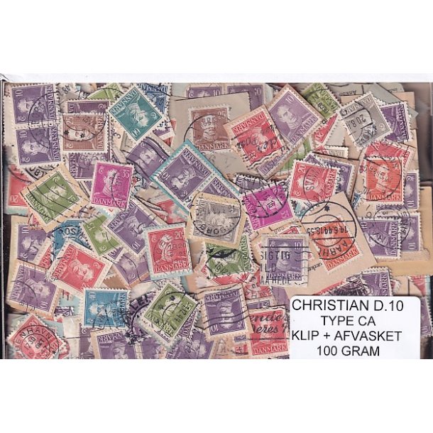 Danmark 100 g. Christian d. 10 - Type CA - Klip og Afvasket