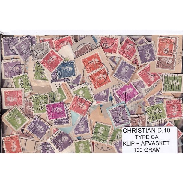 Danmark 100 g. Christian d. 10 - Type CA - Klip og Afvasket