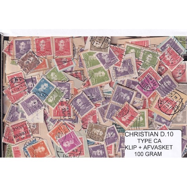 Danmark 100 g. Christian d. 10 - Type CA - Klip og Afvasket