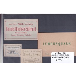 Etiketter - Cand. Pharm. Axel - Vordingborg - 4 Stk.