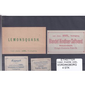 Etiketter - Cand. Pharm. Axel - Vordingborg - 4 Stk.