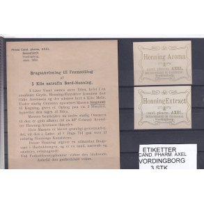 Etiketter - Cand. Pharm. Axel - Vordingborg - 3 Stk.