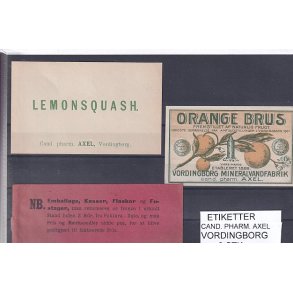 Etiketter - Cand. Pharm. Axel - Vordingborg - 3 Stk.