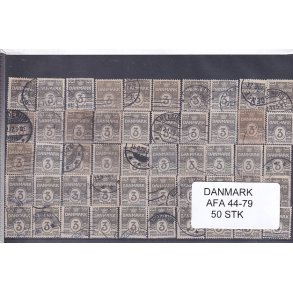 Danmark 50 stk Afa 44 - 79 - Stemplet