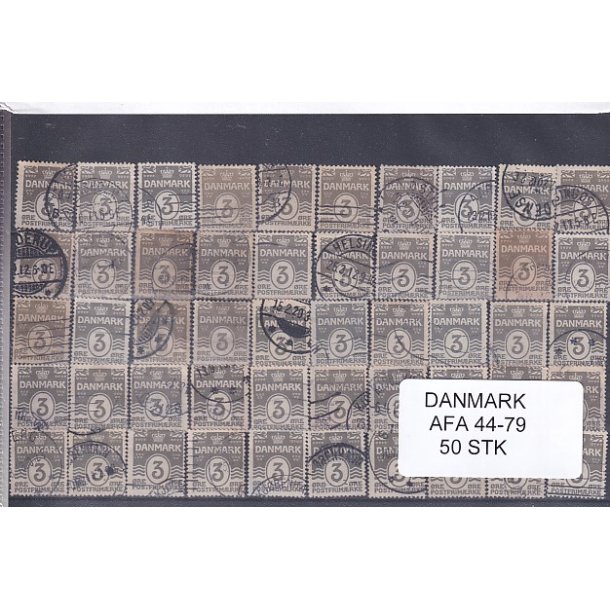 Danmark 50 stk Afa 44 - 79 - Stemplet