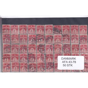 Danmark 50 stk Afa 43 - 78 - Stemplet