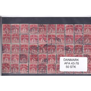 Danmark 50 stk Afa 43 - 78 - Stemplet
