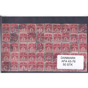 Danmark 50 stk Afa 43 - 78 - Stemplet