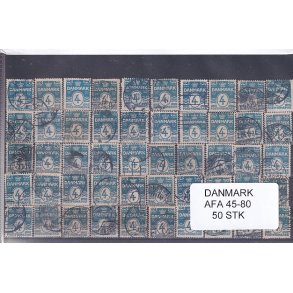 Danmark 50 stk Afa 45 - 80 - Stemplet