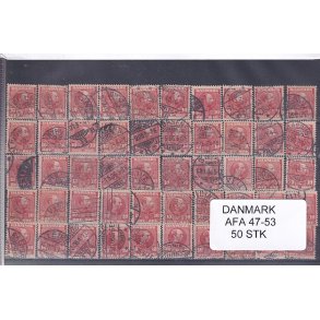 Danmark 50 stk Afa 47/53 Stemplet