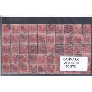 Danmark 50 stk Afa 47/53 Stemplet