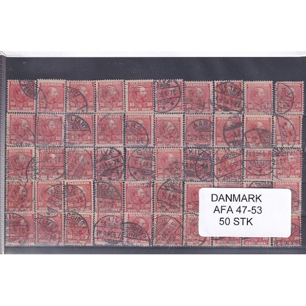 Danmark 50 stk Afa 47/53 Stemplet