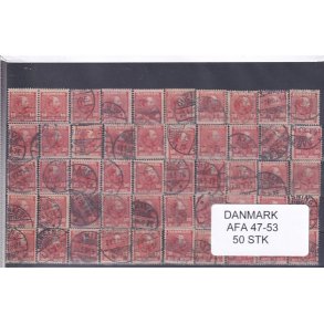 Danmark 50 stk Afa 47/53 Stemplet