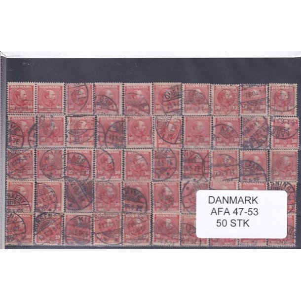 Danmark 50 stk Afa 47/53 Stemplet