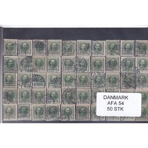 Danmark 50 stk Afa 54 - Stemplet