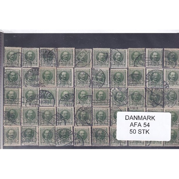 Danmark 50 stk Afa 54 - Stemplet