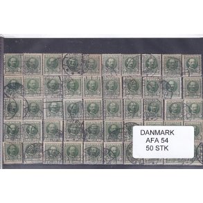 Danmark 50 stk Afa 54 - Stemplet