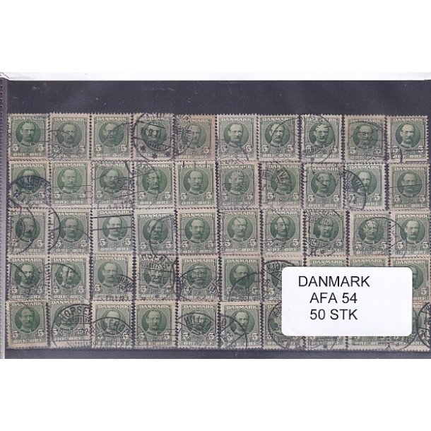 Danmark 50 stk Afa 54 - Stemplet