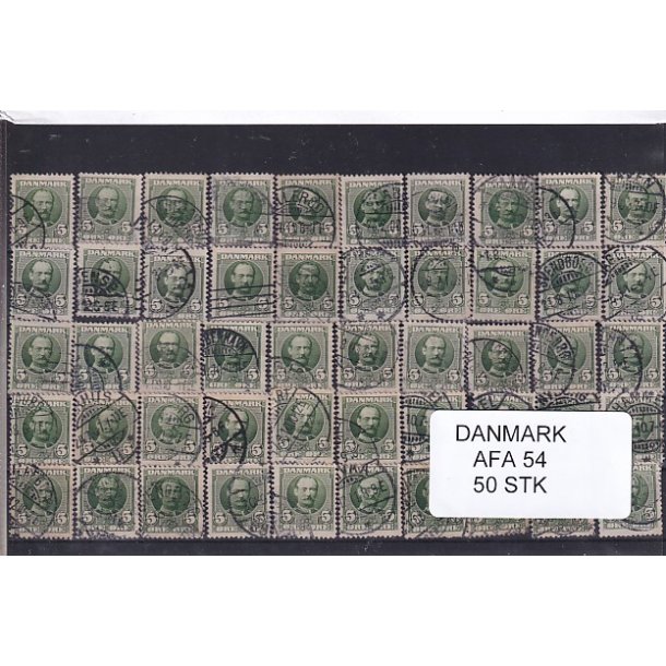 Danmark 50 stk Afa 54 - Stemplet