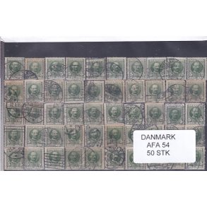 Danmark 50 stk Afa 54 - Stemplet