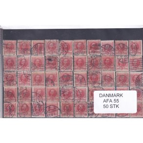 Danmark 50 stk Afa 55 Stemplet