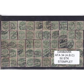 Danmark - Afa 34 (A.B.C.) - 50 Stk.  - Stemplet