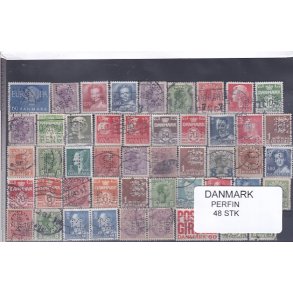 Danmark Perfiner 50 stk. Stemplet/Ustemplet