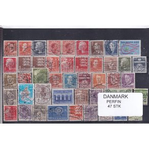 Danmark Perfiner 50 stk. Stemplet/Ustemplet