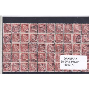 Danmark 50 stk - 30 re Provisorier - Stemplet