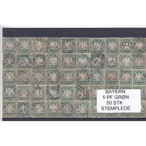 Bayern - 5 PF Grn - 50 Stk. - Stemplede