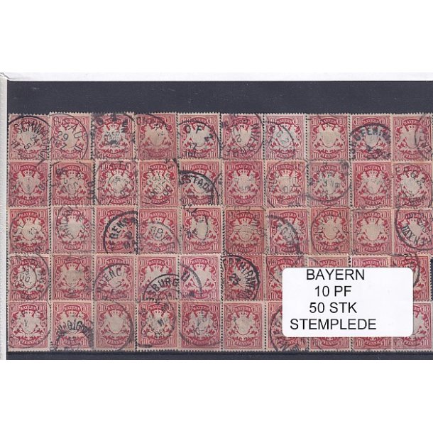 Bayern - 10 PF Grn - 50 Stk. - Stemplede