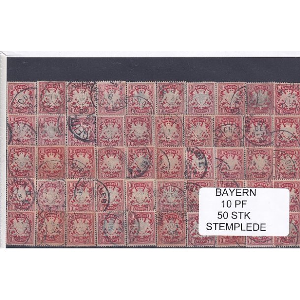 Bayern - 10 PF Grn - 50 Stk. - Stemplede