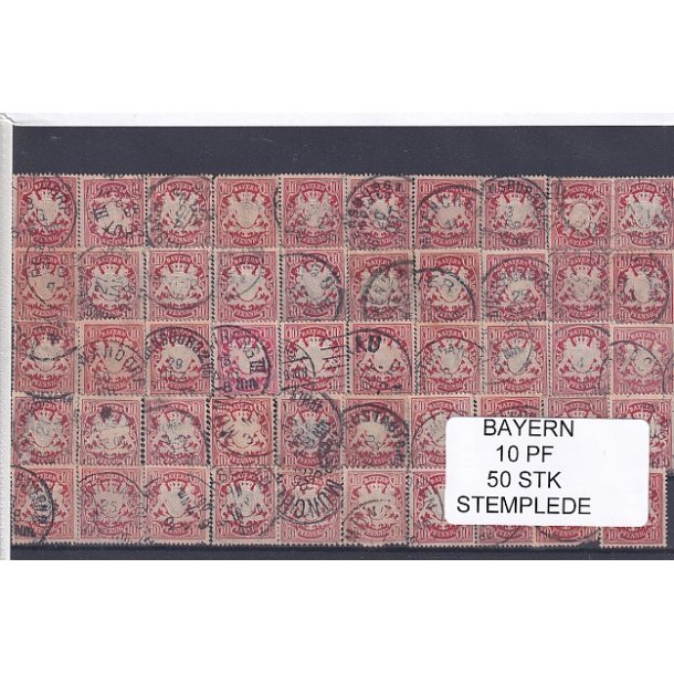 Bayern - 10 PF Grn - 50 Stk. - Stemplede