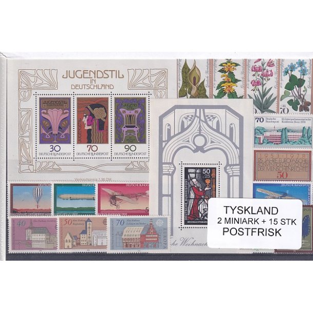 Tyskland Samling - 2 Miniark + 15 stk. - Postfrisk